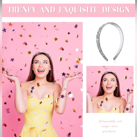 Waydress 4 Pieces Rhinestone Headband for Women Crystal Sparkly Hair Accessories - Picture 3 of 4